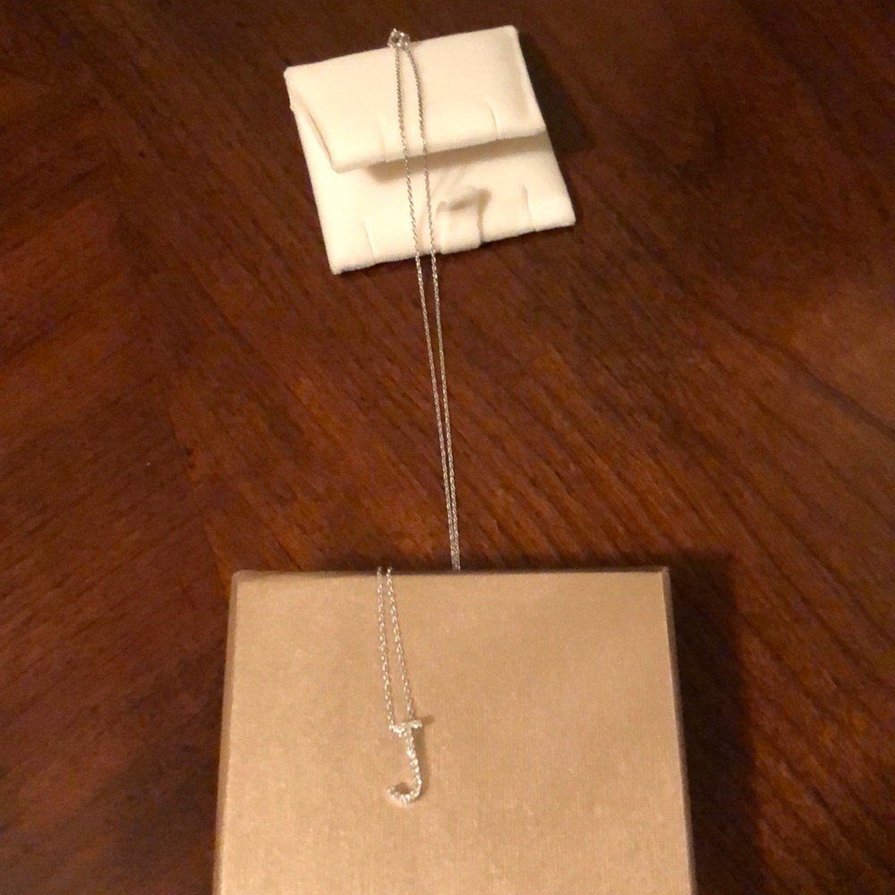 Diamond J pendant necklace never worn from tappers